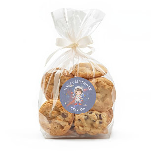 Astronaut Outer Space Boy Birthday Classic Round Sticker