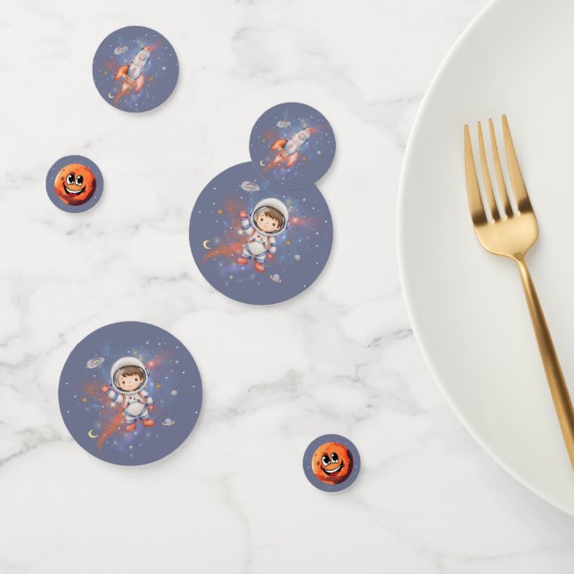 Astronaut Outer Space Boy Birthday Confetti (Group)