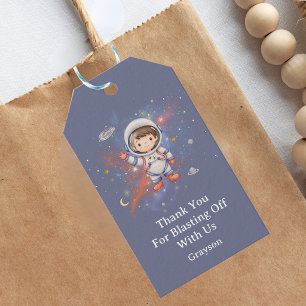 Astronaut Outer Space Boy Birthday Thank You Gift Tags