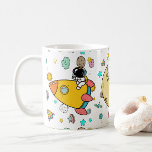 Astronaut Outer Space Cartoon Coffee Mug