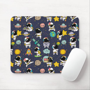 Astronaut Outer Space Cartoon  Mouse Mat