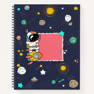 Astronaut Outer Space Cartoon  Notebook