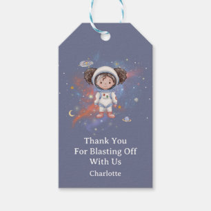 Astronaut Outer Space Girl Birthday Thank You Gift Tags