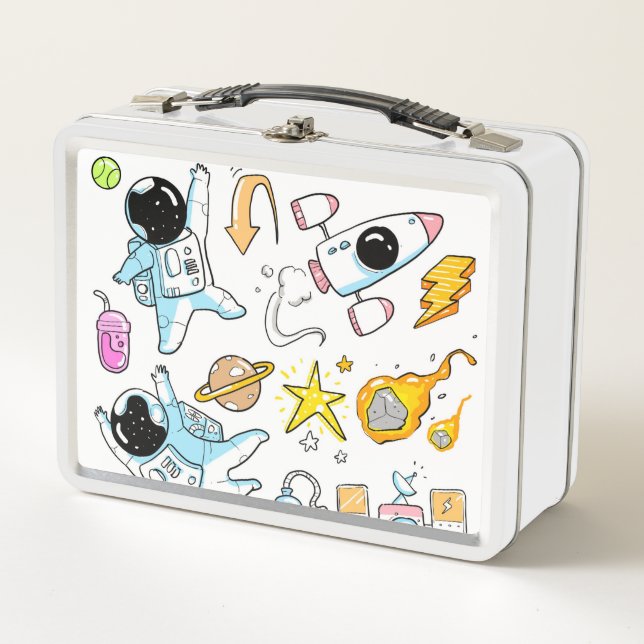 Astronaut Outer Space  Metal Lunch Box (Front)