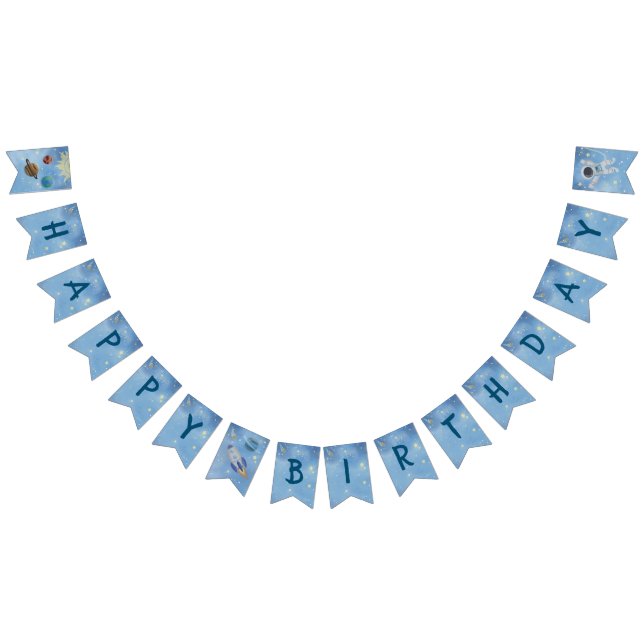 Astronaut Outer Space Planets Birthday Bunting (All)