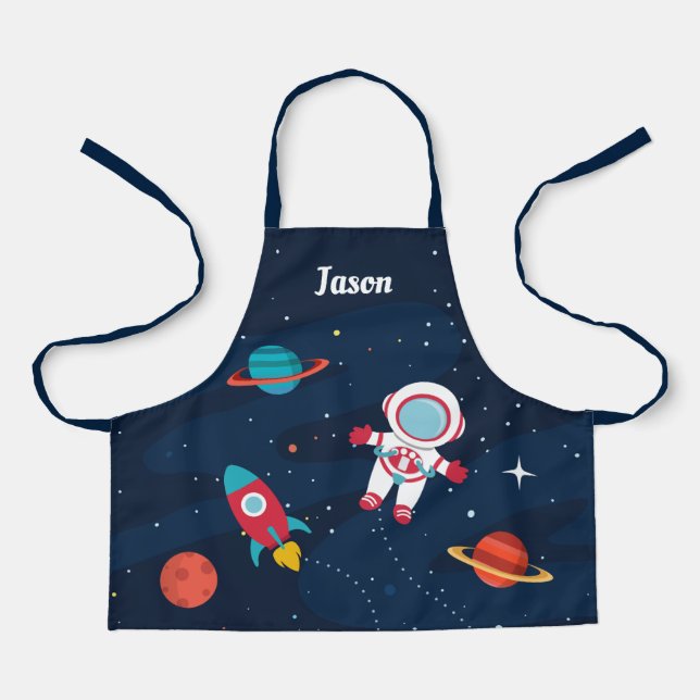 Astronaut Outer Space Rocket Ship Personalised Apron (Front)