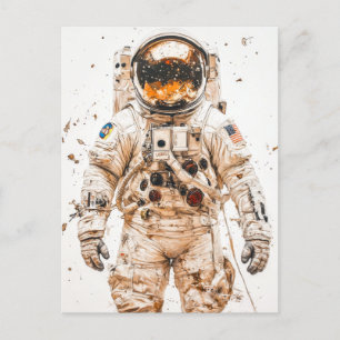 Astronaut Painting Postcard
