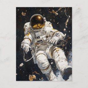 Astronaut Painting Postcard