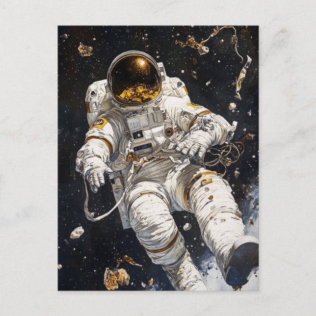 Astronaut Painting Postcard (Front)