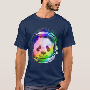 Astronaut Panda Rainbow Space Travel Funny Panda L T-Shirt