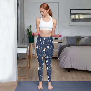 Astronaut Pattern Capri Leggings
