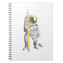 Astronaut Pencil and Paper Notebook