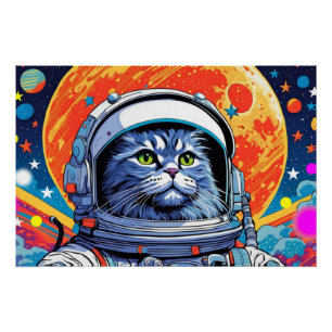 ASTRONAUT PERSIAN CAT 5 POSTER
