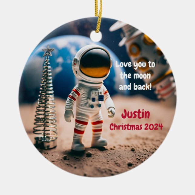 Astronaut Personalised Christmas Ornament (Front)