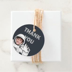 Astronaut Photo Birthday Thank you Favour Tags