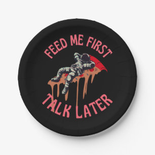 Astronaut Pizza Space Funny  Paper Plate