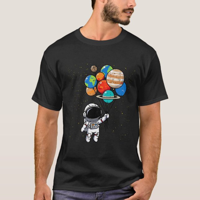Astronaut Planet Balloons Cute Space Galaxy Boys G T-Shirt (Front)