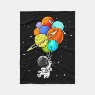 Astronaut Planet Balloons Solar-system Space Kids Fleece Blanket