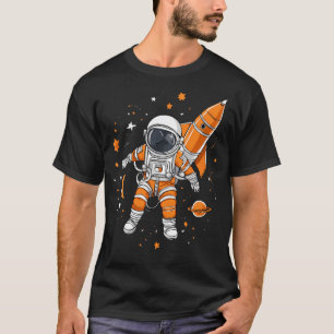 Astronaut Planet Cartoon Style Galaxy Star For Kid T-Shirt