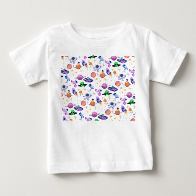 Astronaut Planet Rocket Baby T-Shirt (Front)
