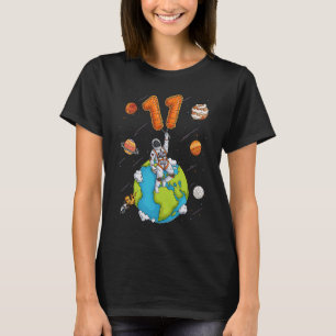 Astronaut Planet Space 11 Eleven Years Old 11th Bi T-Shirt