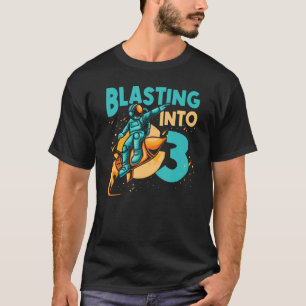 Astronaut Planet Spaceship Happy 3rd Birthday T-Shirt