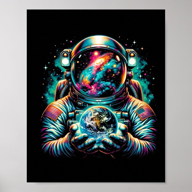 Astronaut Planets Astronaut Science Space Cosmic E Poster (Front)