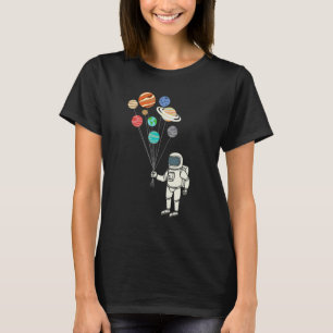 Astronaut Planets Balloons Funny Solar Space Birth T-Shirt