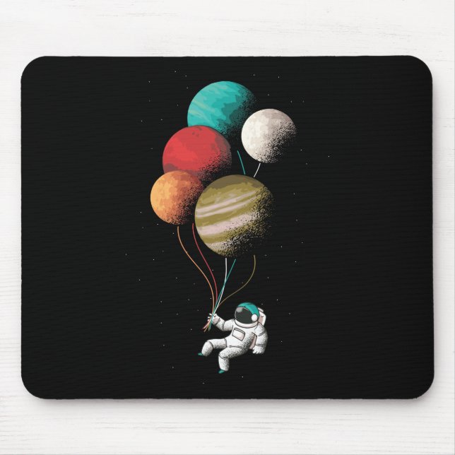 Astronaut Planets balloons world and Space Mouse Mat (Front)