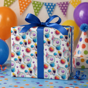 Astronaut & Planets Wrapping Paper