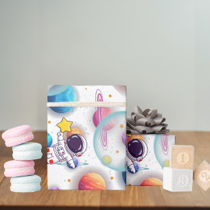 Astronaut & Planets Wrapping Paper
