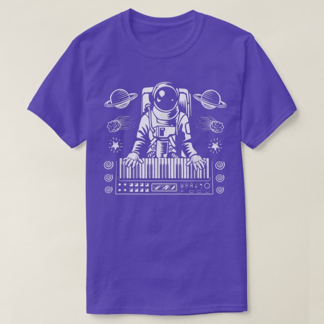 Astronaut Play Analogue Synthesizer Space Design M T-Shirt (Design Front)