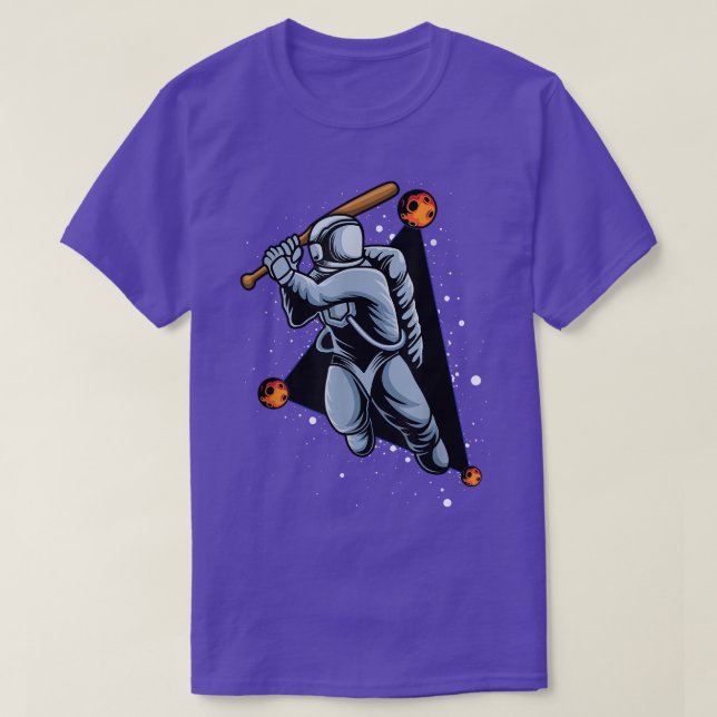 Astronaut playing baseball in the space Tee  (Design Front)
