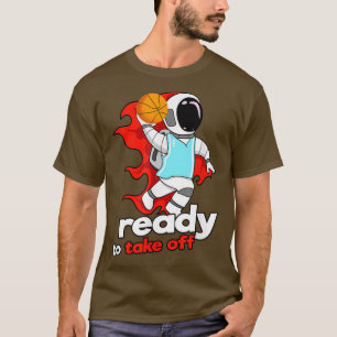Astronaut Playing Basketball Dunking T-Shirt