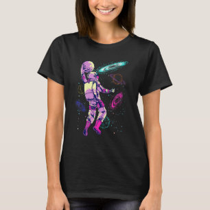 Astronaut Playing Basketball Slam Dunking In Space T-Shirt
