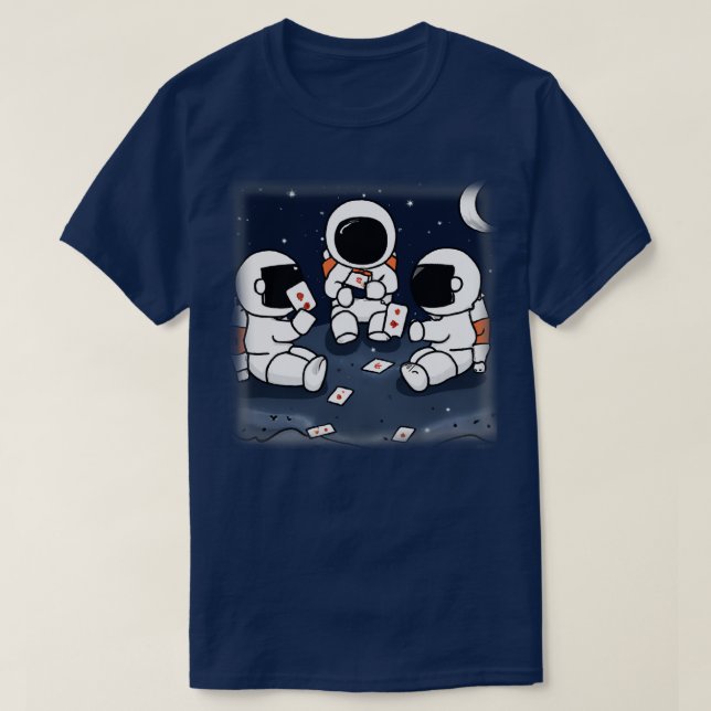 Astronaut Playing ds In Space 1 T-Shirt (Design Front)