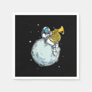 Astronaut Playing French Horn Music Horn Lover Napkin