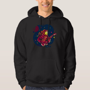Astronaut Playing Guitar in Space_070 Hoodie