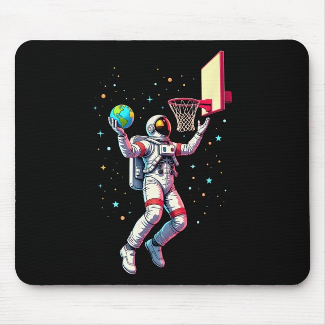 Astronaut Playing Sketll Planets Outer Space 1  Mouse Mat (Front)