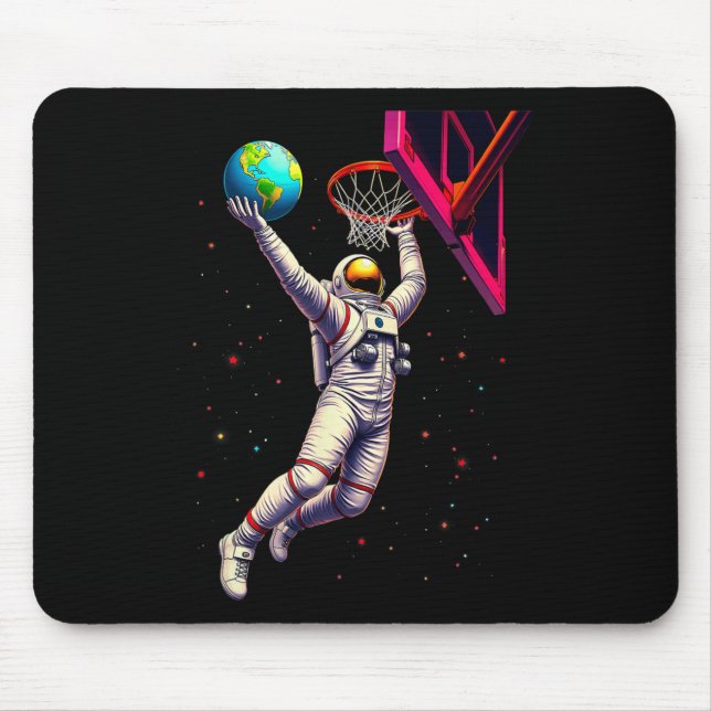 Astronaut Playing Sketll Planets Outer Space  Mouse Mat (Front)
