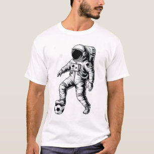 Astronaut Playing Soccer In Outer Space Graphic T-Shirt