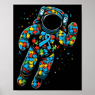 Astronaut Puzzle Autism Awareness Autistic Womens  Poster