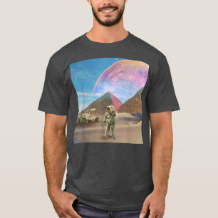 Astronaut Pyramids Outer Space Universe Surreal T-Shirt