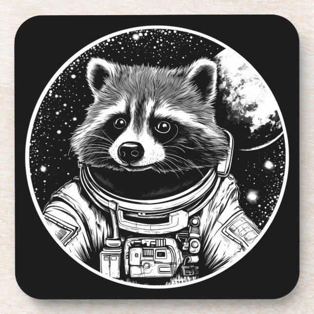 Astronaut racoon coaster (Front)
