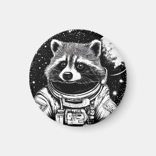 Astronaut racoon magnet