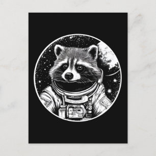 Astronaut racoon postcard