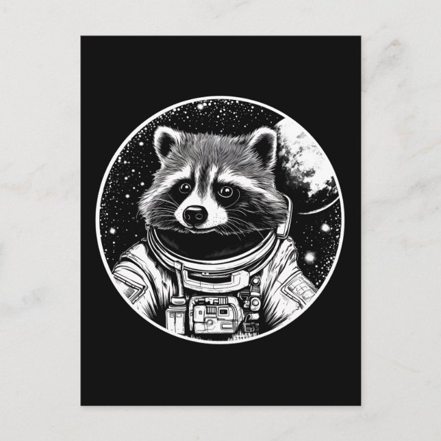Astronaut racoon postcard (Front)