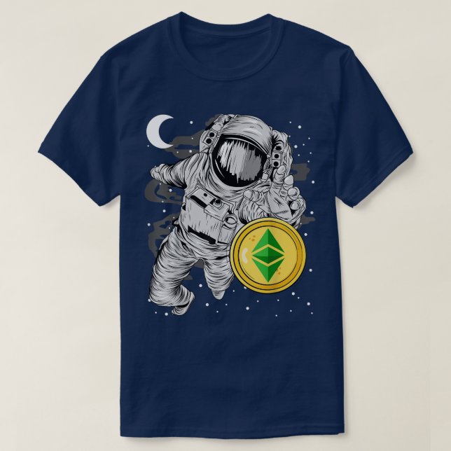 Astronaut Reaching Ethereum Classic ETH Coin To Th T-Shirt (Design Front)