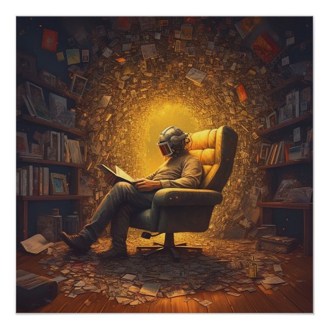 Astronaut reading a book poster (Front)