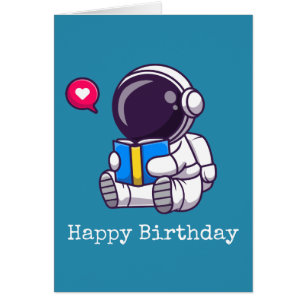Astronaut reading book cute kids